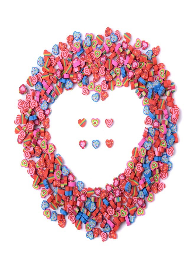 Jsehchya 400 pcs Mini Fun Cute Heart Erasers for Kids Bulk,Back to School Party Gifts Valentine's Day Gifts(Heart erasers) - Image 1